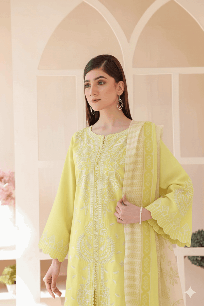 3 Piece – Embroidered Cotton Suit  37 - Nishat Creative Store