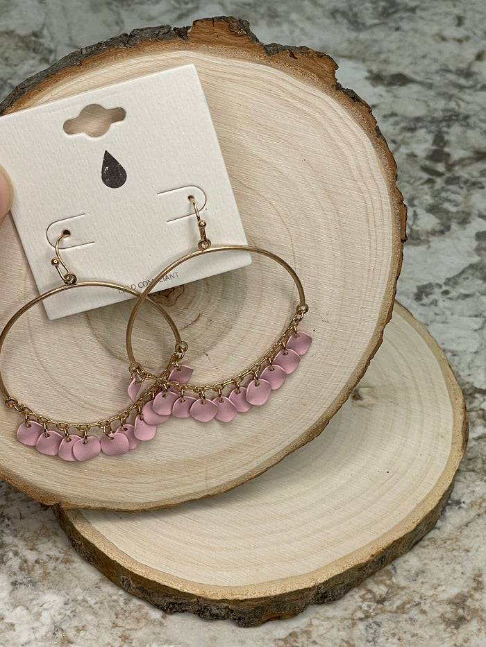 Jangle Hoop Earrings - Pink