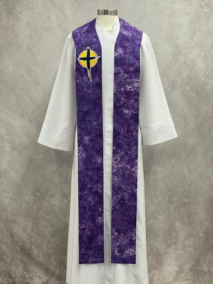 "These 40 Days" Pastor Stole - Whimsical Purple