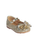 ADOABLE GLITTER FLATS WITH BOW ACCENT A BUCKLE CLOSURE