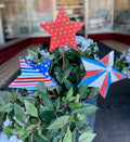 Americana: Set of 3 Patterned Metal Stars with Stakes