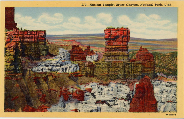 Ancient Temple Bryce Canyon National Park Vintage Utah Postcard (unposted) - Vintage Postcard Boutique