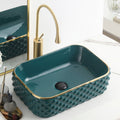 Art Vanity Washbasin Green & Gold - Luxury Coloured Wash Basin Pakistan - Aqua Bath