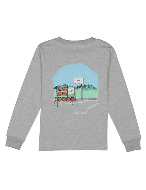 Baby Basketball LS Light Heather Grey