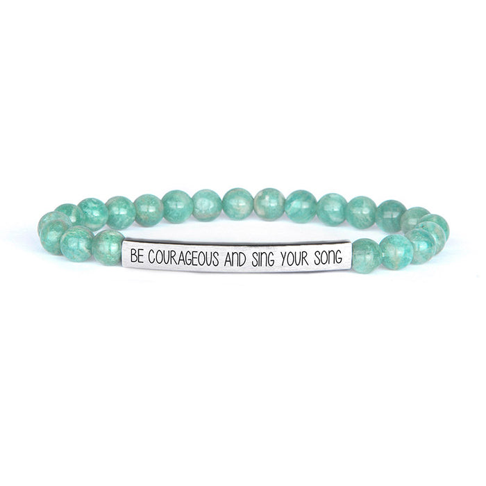 "Be Courageous" Gemstone Bar Bracelet