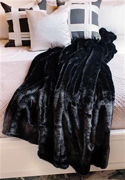 Black Mink Faux Fur Throw 60”x72”
