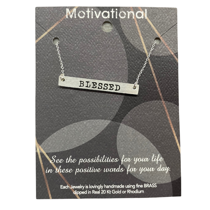 "Blessed" Bar Necklace