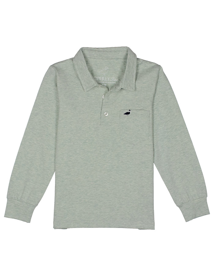Boys Harrison Pocket Polo LS Kudzu