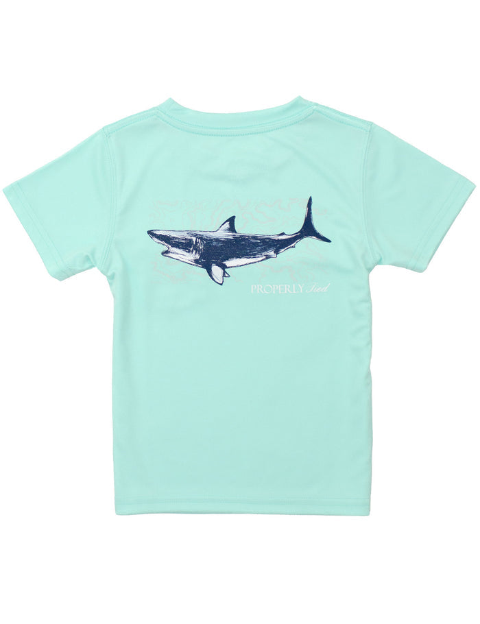 Boys Performance Tee SS Topo Shark Seafoam