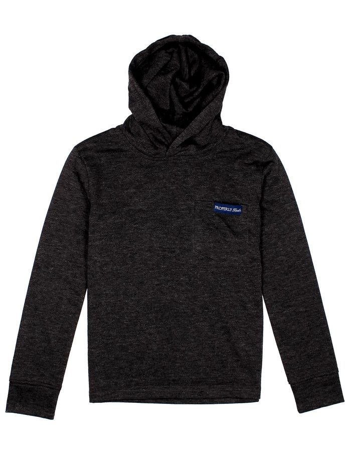 Boys Portland Hoodie Black Heather