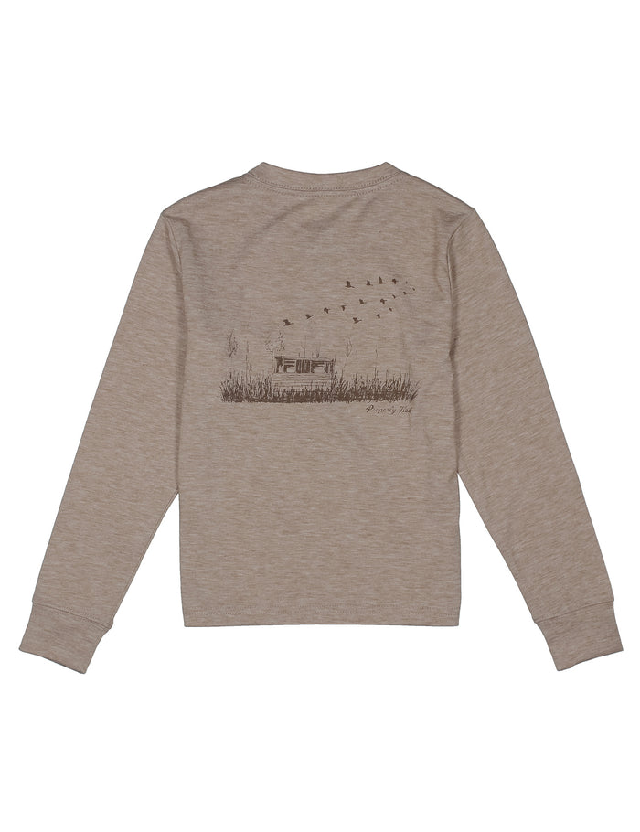 Boys Portland Pocket Tee LS Duck Blind Sand