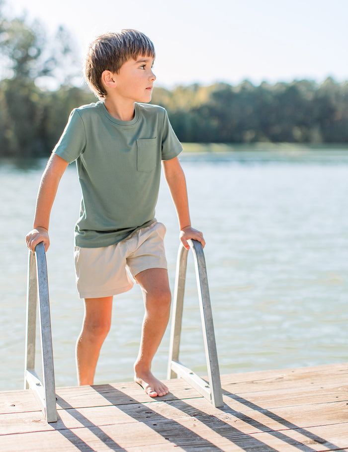 Boys Ravine Pocket Tee SS Fog