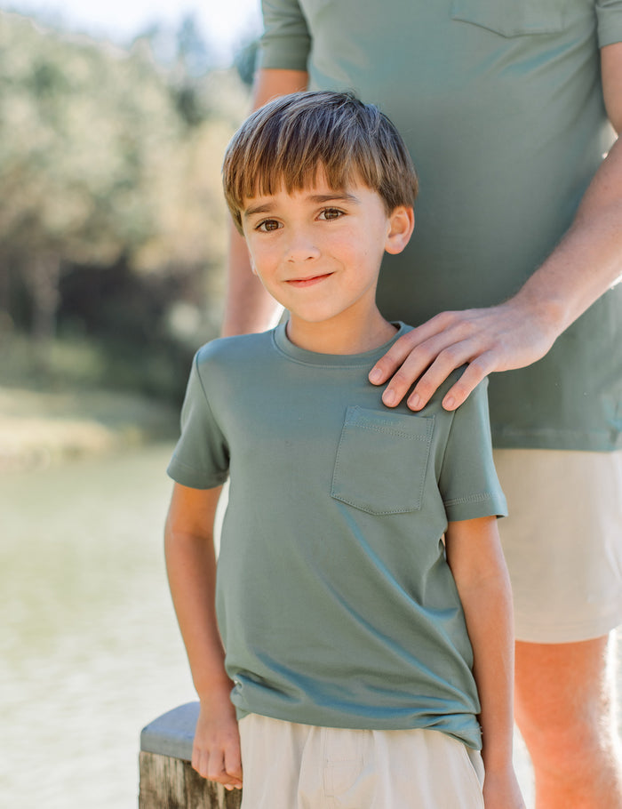 Boys Ravine Pocket Tee SS Fog
