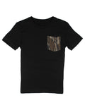 Boys Ravine Pocket Tee SS Mossy Oak Black