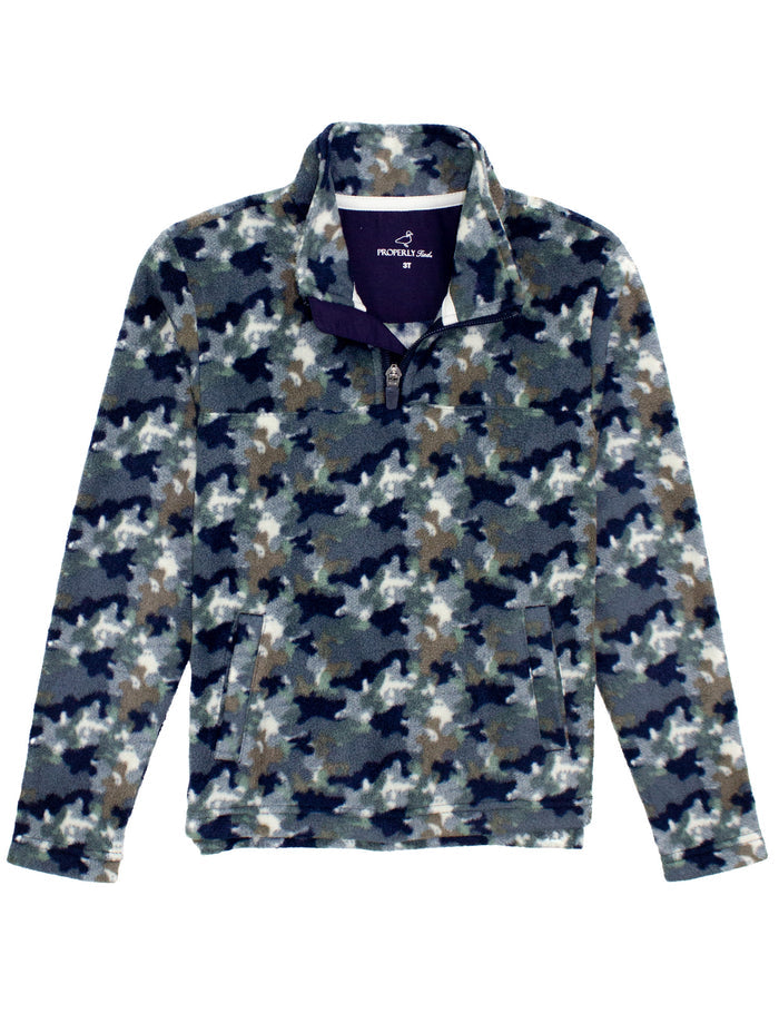 Boys Sportsman Microfleece Pullover Delta Backwater Camo