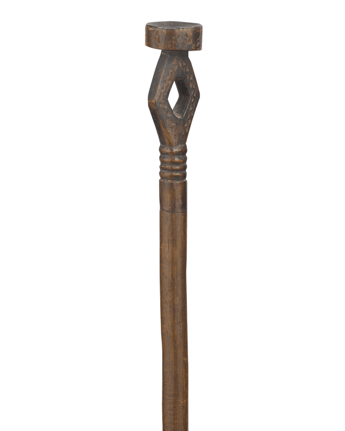 Carved Diamond Folk Art Cane