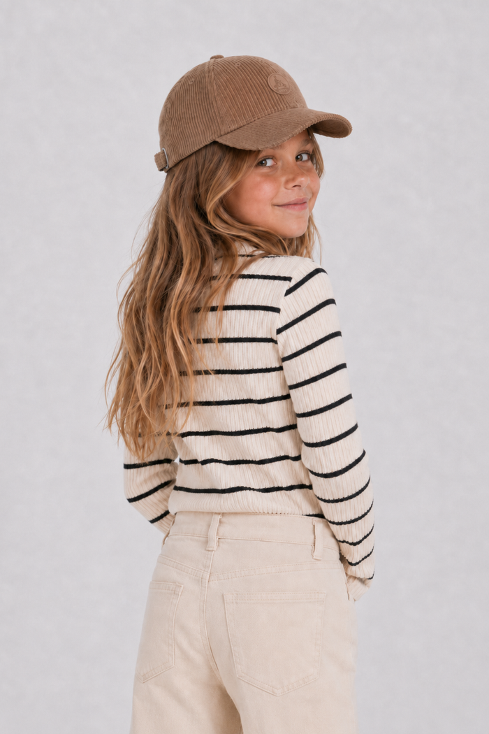 Casquette enfant en velours Beige fumé Gaido