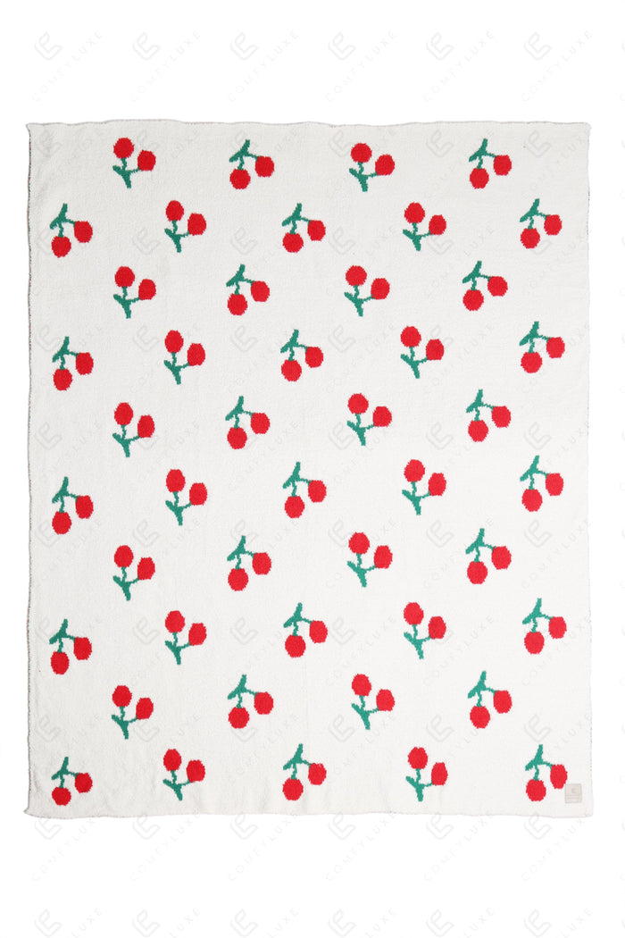CHERRY PATTERN THROW BLANKET CHERRY THROW BLANKETS
