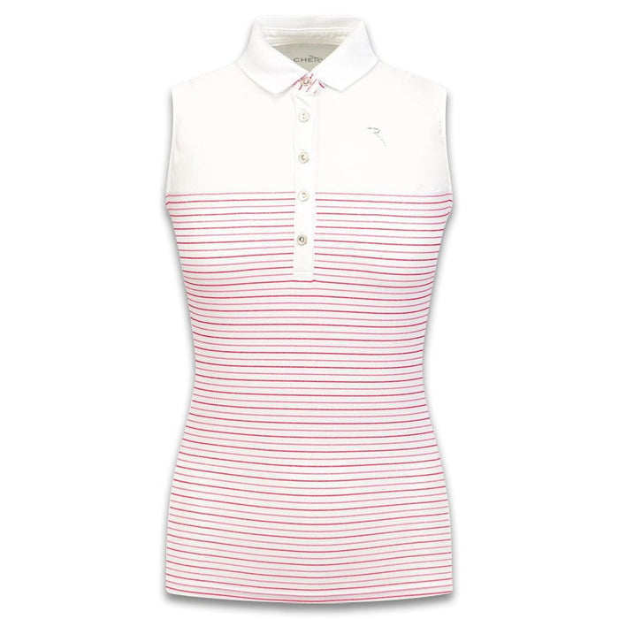 Chervo Arruda Sleeveless Golf Polo Summerstripe Bubblegum - SS22 Women