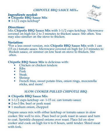 Chipotle BBQ Sauce Mix