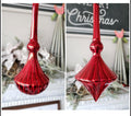 Christmas Ruby Red Glass Elegant Set of 2 Ornaments