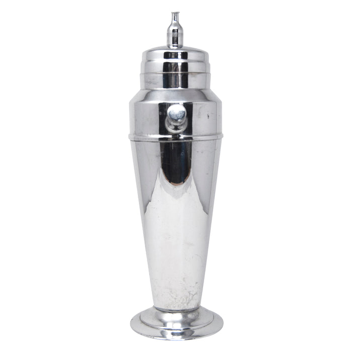 Vintage Chrome Spire Top Empire Cocktail Shaker Front | The Hour Shop