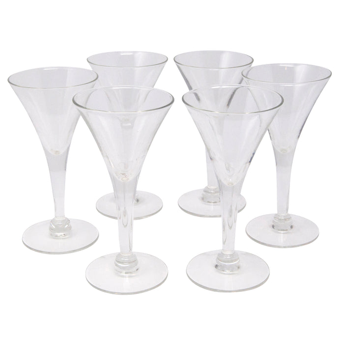 Vintage Clear Trumpet Cordial Glasses | The Hour Shop