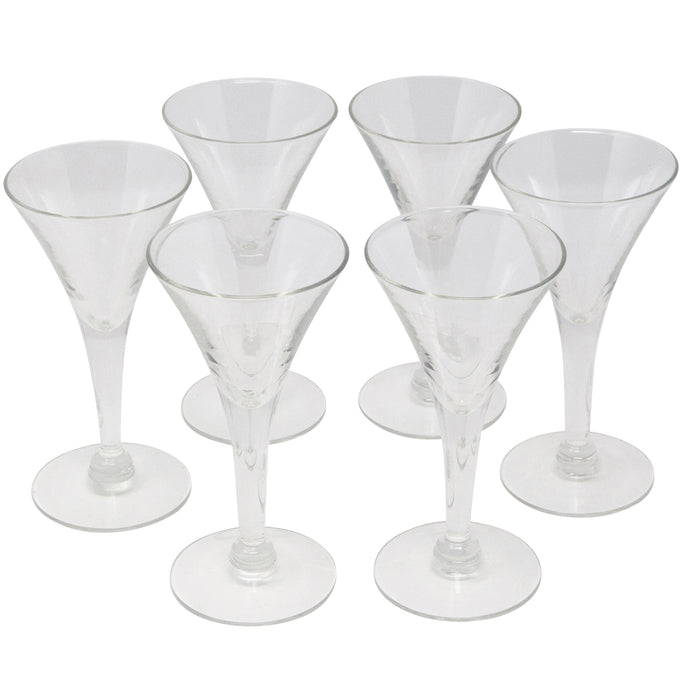 Vintage Clear Trumpet Cordial Glasses Top | The Hour Shop