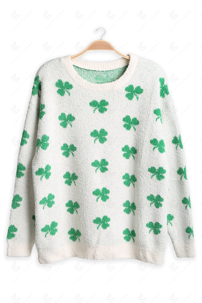 CLOVER PATTERN SWEATER GREEN APPAREL
