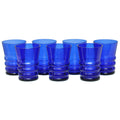 Vintage Cobalt Blue Art Deco Tumblers, The Hour Shop Glassware