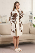 COW PATTERN ROBE COFFEE APPAREL