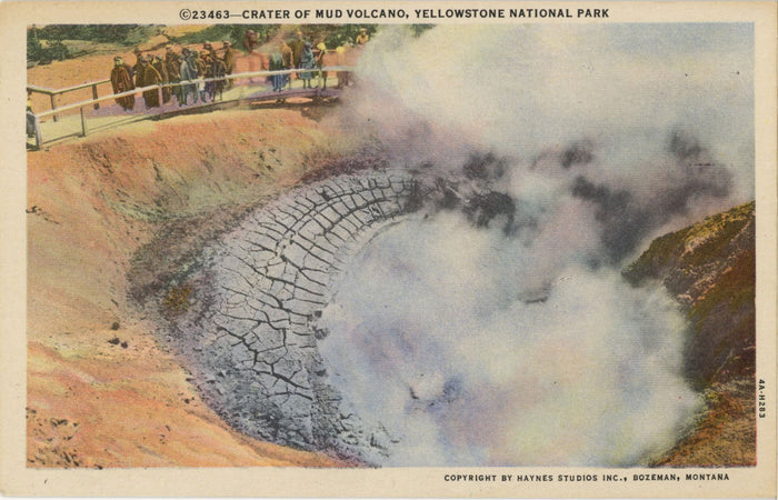Crater of Mud Volcano Yellowstone National Park Wyoming Vintage Postcard (unposted)
