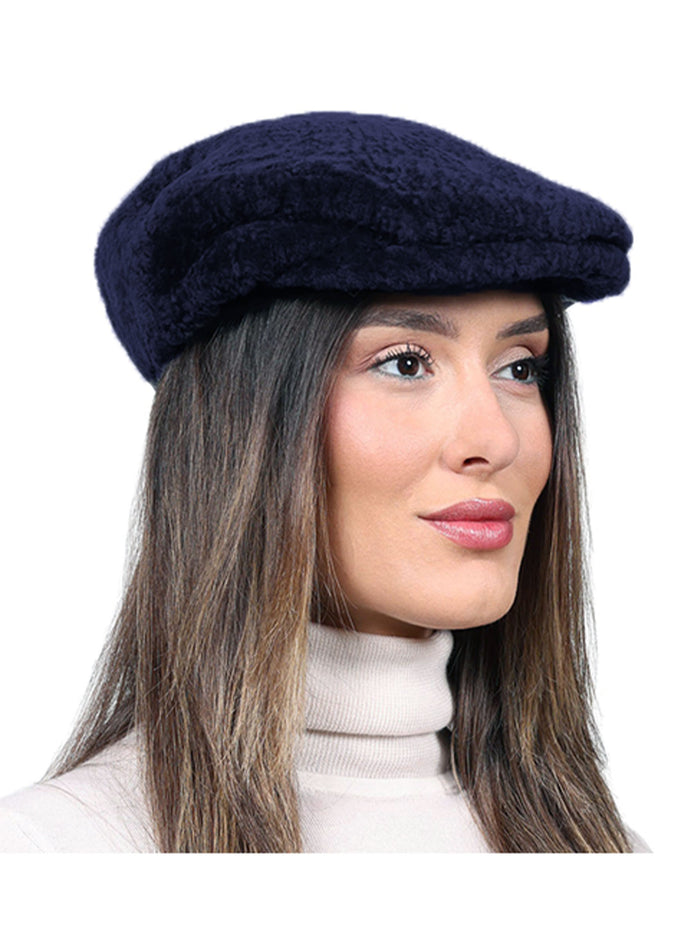 Curly Shearling Driver Hat