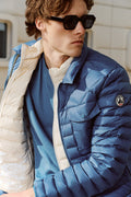 Doudoune col chemise Bleu jeans Ethan
