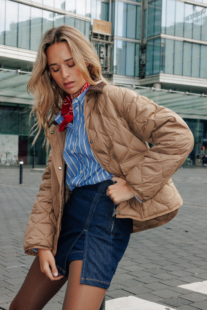 Doudoune courte oversize Beige fumé Edna