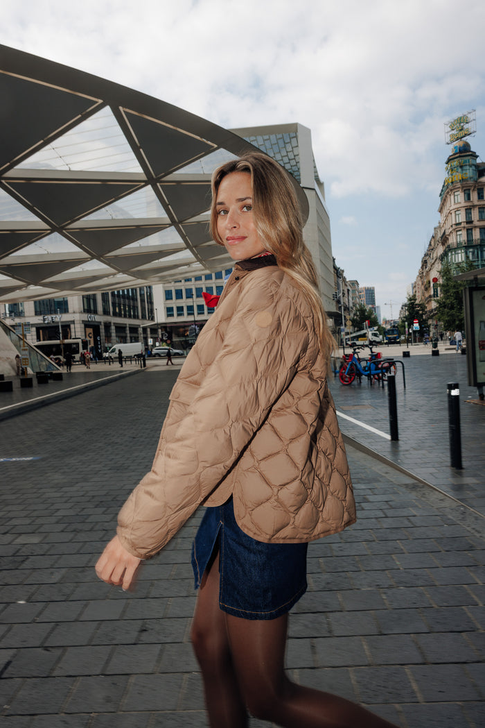 Doudoune courte oversize Beige fumé Edna
