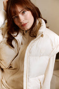 Doudoune courte oversize sans manches Naturel Lyna