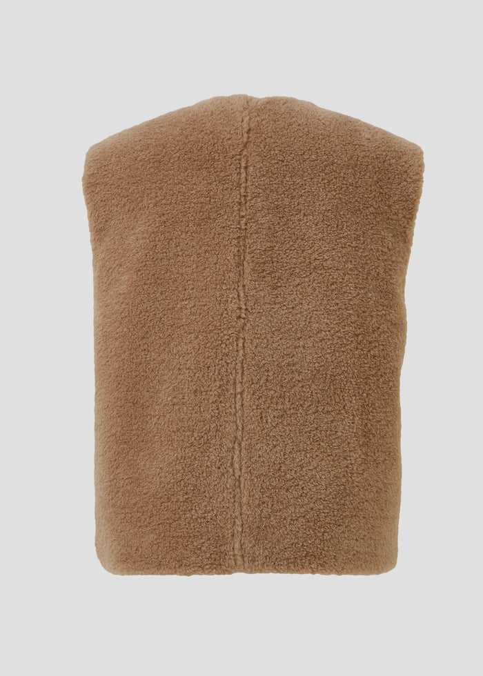 Doudoune oversize sans manches sherpa Beige fumé Rory