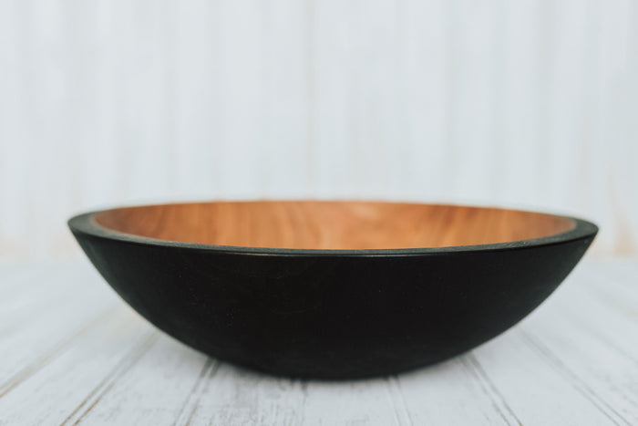 Ebonized Cherry Wood Bowl, 12"