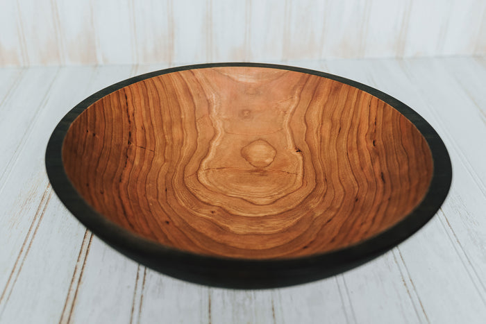 Ebonized Cherry Wood Bowl, 12"