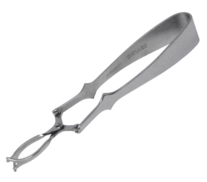 Vintage English Chromium Plated Tong Stamp | The Hour Shop