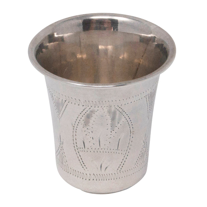 Vintage Etched Sterling Thimble Jigger Top View | The Hour Shop
