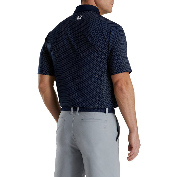 FootJoy Diamond Dot Print Lisle Self Collar Golf Polo 2022