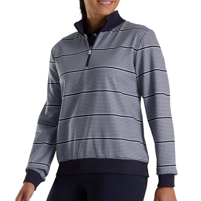 FootJoy Half Zip Houndstooth Print Midlayer Golf Pullover 2022 Women