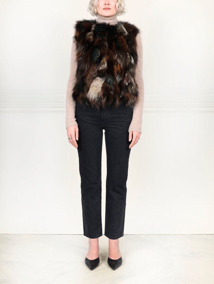 Fox Fur Patchwork Vest