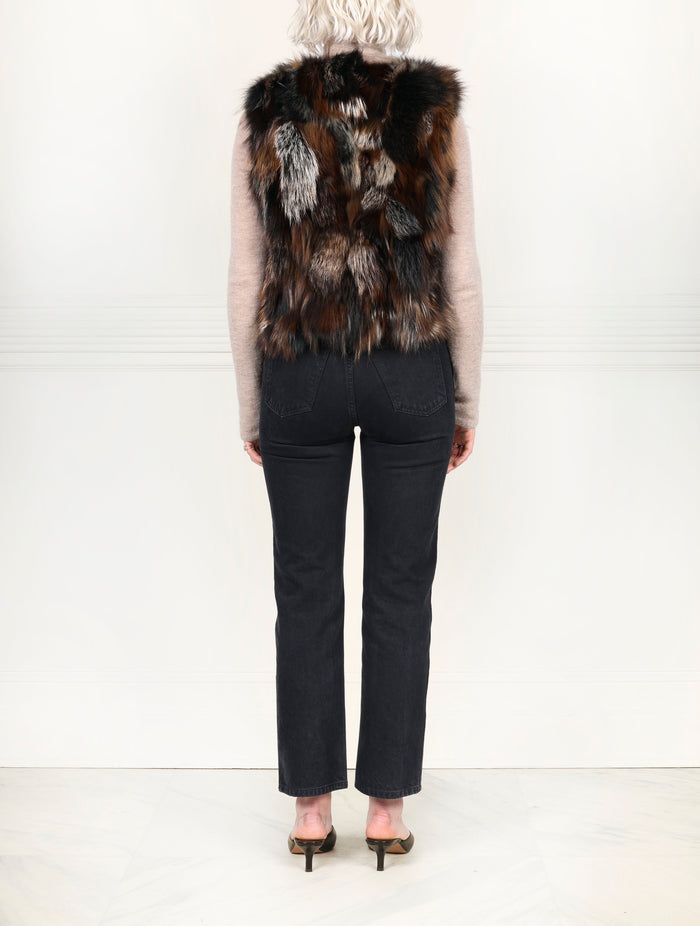 Fox Fur Patchwork Vest