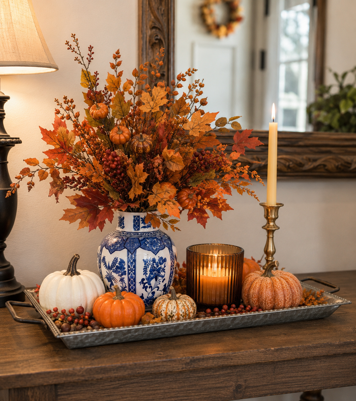 Galvanized Accent Tray for Home Décor