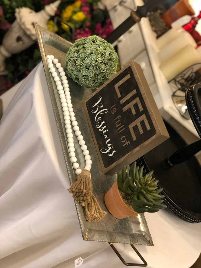 Galvanized Accent Tray for Home Décor