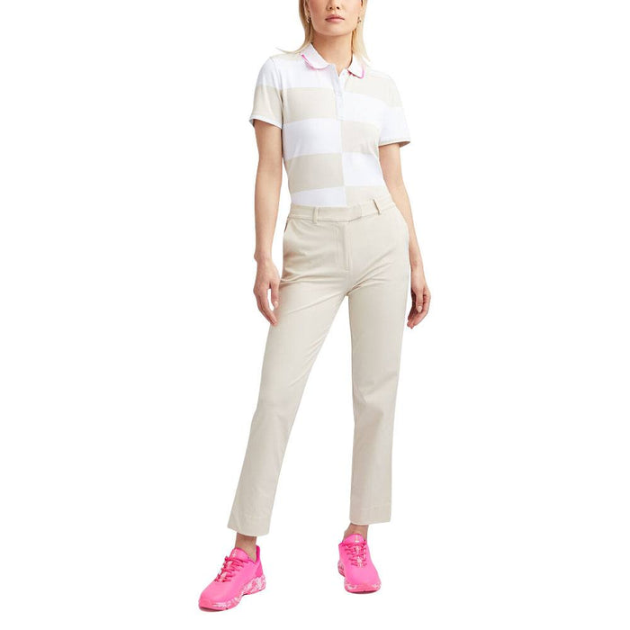Gfore Offset Rugby Stripe Rib Collar Tech Pique Golf Polo 2023 Women