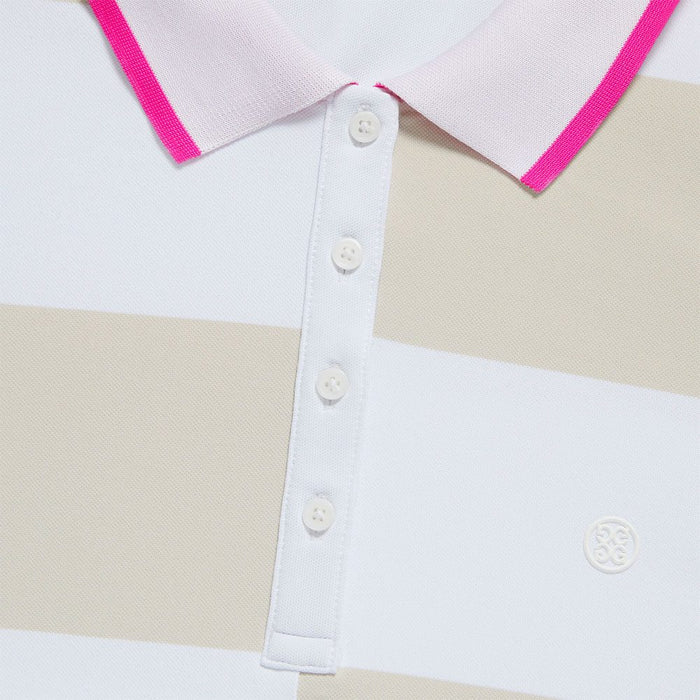 Gfore Offset Rugby Stripe Rib Collar Tech Pique Golf Polo 2023 Women